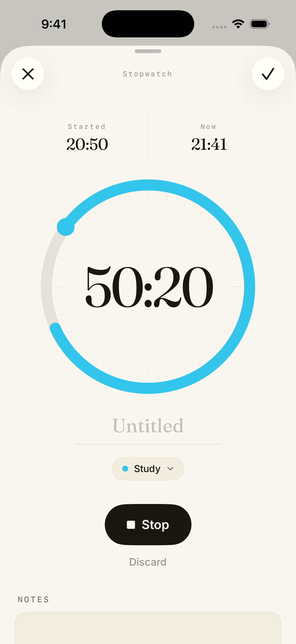 Stopwatch running